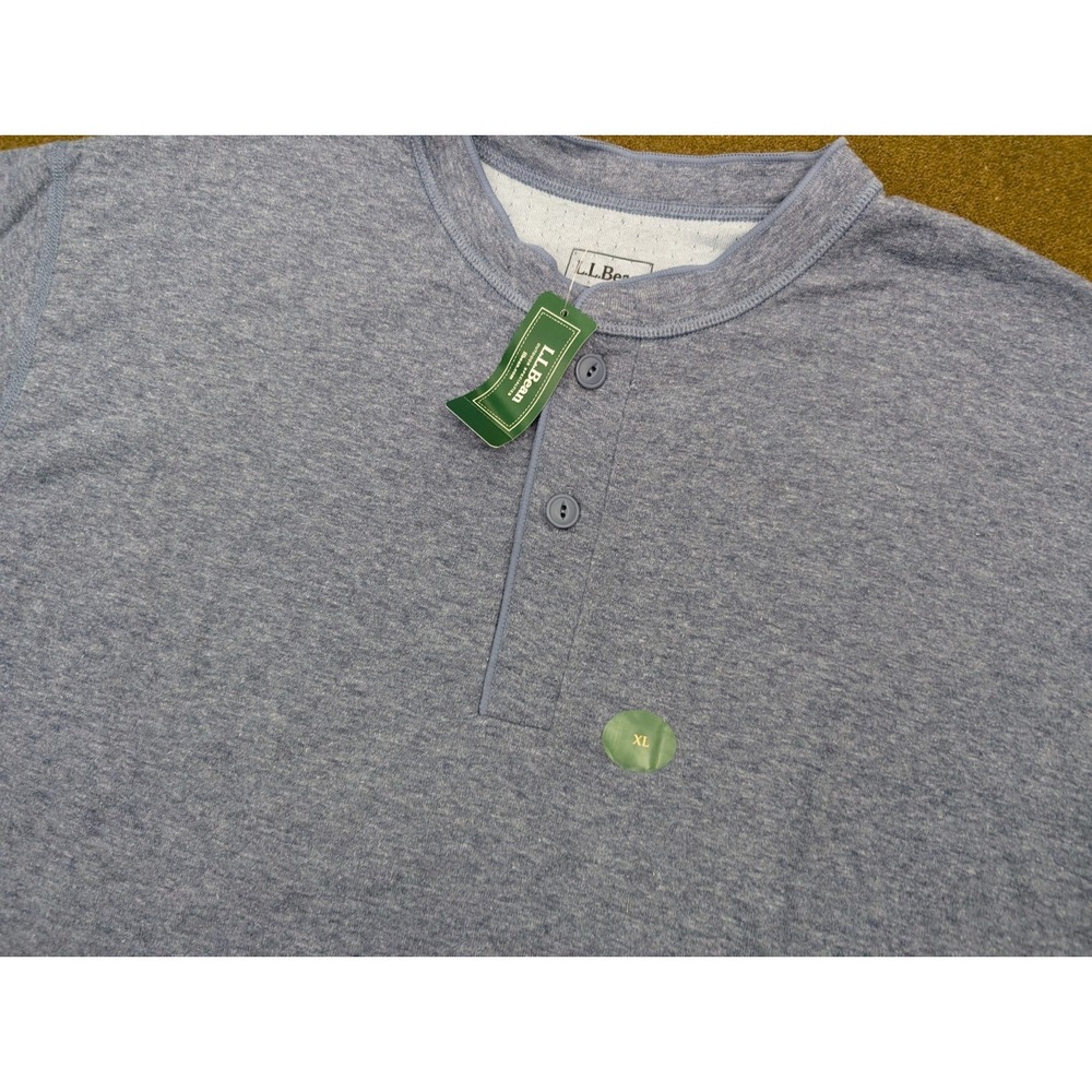 LL Bean  Shirt Mens XL Regular River Driver Henley Wool Blend Double Layer - Picture 7 of 8